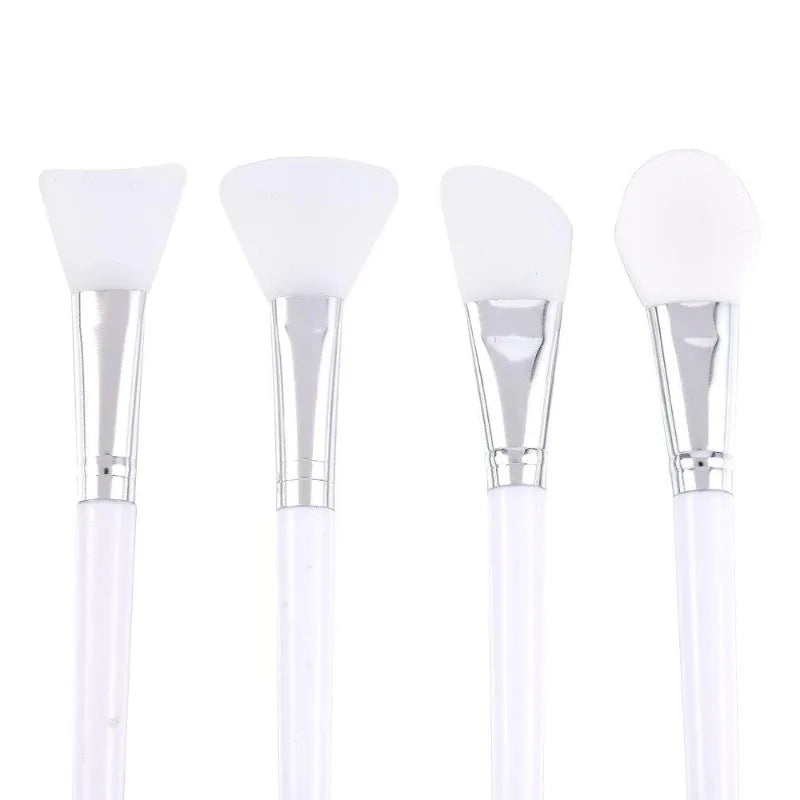 Set 4 Pinceaux Masque Silicone Blancs – Soin DIY & Application Crème