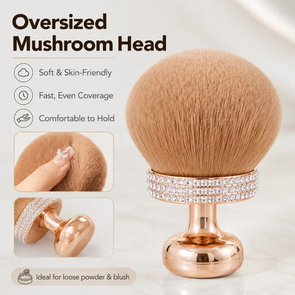 Pinceau Kabuki Tête Champignon – Poudre, Blush & Fond de Teint