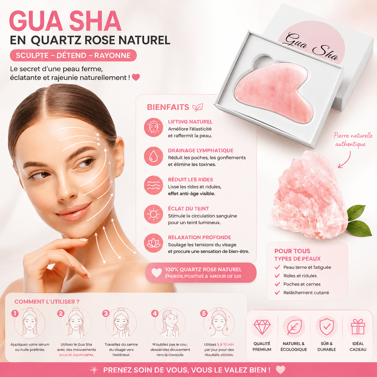 Natural Jade Gua Sha — Facial Massage & Firming